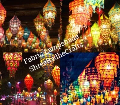 10 peças de abajures suspensos feitos à mão lâmpadas dobráveis luzes lanternas para casa presentes - Imagem 1 de 4