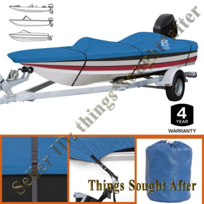 Trailerable V-Hull Boat Storage Cover 14 15 16' ft 76-90" Beam Fishing Stellex - Image 1 of 4