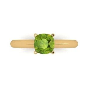 1 ctw Solitär natürlicher Peridot Verlobungsring - 14K massiv Gold (Gelbgold) - Bild 1 von 11