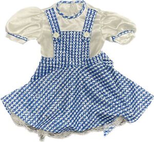 Wizard of Oz Rubies Dorothy Dress & Toto Girls 2T Blue White Sequins Costume