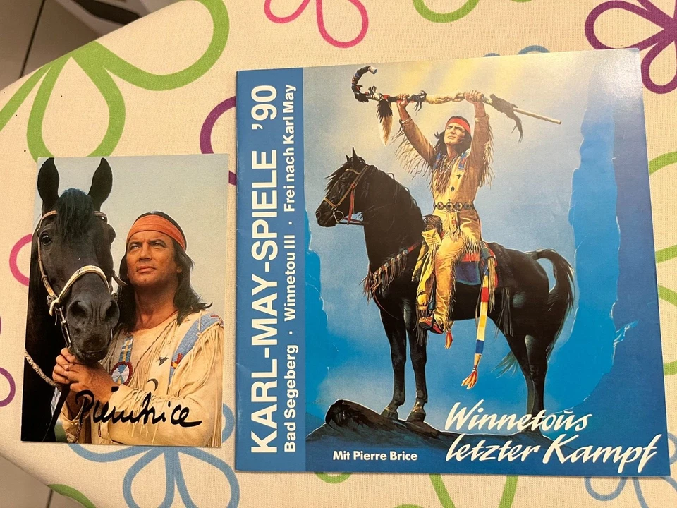 Karl May 1990 Programmheft - Winnetous letzter Kampf - Pierre Brice Autogramm - Bild 1 von 1