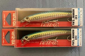 2 Yo-Zuri Pins Minnow F1163-M176 3-1/2” Green Gold 1/4oz Floating Lure - Picture 1 of 1