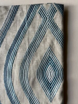 Lee Jofa Ora Embroidery Sky 24"x24" Fabric Remnant - Image 1 of 3