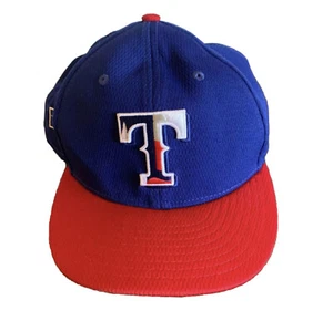 New Era Men Women Boys Hat Texas Rangers Royal Blue Fitted Cap Size 8 1/4 New - Picture 1 of 6