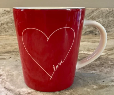 Taza de café grande roja corazón grande, roja. Edición hecha a mano por Royal Doulton, Londres. Nuevo Foto 1 de 4