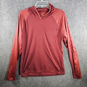 North Face Pullover Womens Extra Large Red Rust Hooded Flash Dry Thumbholes - Picture 1 of 5