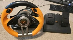 PXN V3 Pro Racing Orange Game Steering Wheel With Pedals PC PS3 PS4 X-Box - Picture 1 of 8