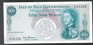 Billete sin circular ISLE OF MAN QEII 50p 1969 Stallard P27 - Imagen 1 de 2