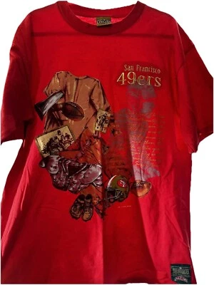 Vintage 90’s Nutmeg Throwbacks NFL San Francisco 49ers T-Shirt Large USA - Image 1 of 4