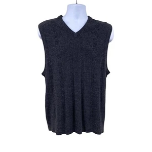Dockers Mens Sweater Vest Size XL Charcoal Gray V-Neck Lightweight - Picture 1 of 11
