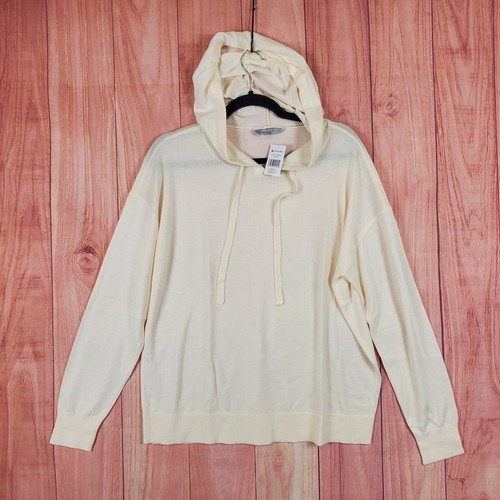 OFF WHITE Felpa con cappuccio Member Mark misto cashmere donna taglia media nuova