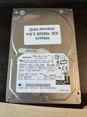 Hitachi Deskstar 180GB ATA/IDE Hard Drive 7200RPM - Image 1 of 2