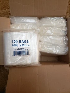 4 x 6" 2Mil Clear Reclosable Resealable Storage  Poly Plastic Bags (1000 Bags) - Picture 1 of 3
