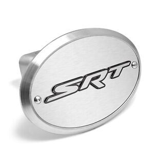 SRT 3D Logo Brushed Oval Billet Aluminum 2 inch Tow Hitch Cover for RAM Durango