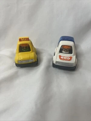 Vintage 1991 TOMY Pull-Back Cars Taxi 4 Wd Off Road Vehicles - Image 1 of 4