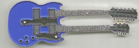 SOMALIA 1 DOLLAR NEW 2012 GUITAR SHAPE Purple Silver UNC COLORED doubleneck COIN Cover