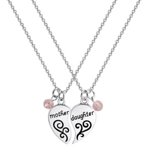 Mothers Charm Necklace Mother Necklace Daughter Metal Engraved Necklace - Bild 1 von 12