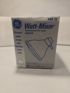 GE Watt-Miser Weatherproof Bulb 65W 120V Floodlight WEATHERPROOF PAR38 - Picture 1 of 4