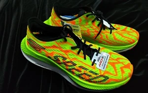 New WOMENS SKECHERS GO RUN SPEED BEAST GREEN ORANGE SZ 8 - Picture 1 of 2