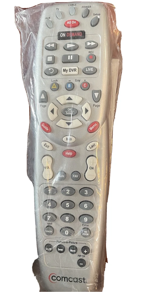Comcast Xfinity Motorola Silver Custom DVR 3 Device Universal Remote New - Image 1 of 4