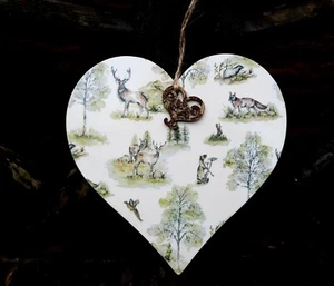 Shabby Chic Wooden Wall Plaque, Shabby Chic Picture, Woodland - Picture 1 of 12