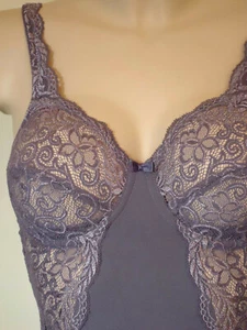Felina 5064 Gr.75B 34B Purple Women's Shaping Body Underwired bra one piece Lace - Picture 1 of 6