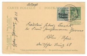 Dt. Bes.-Ausgaben Landespost Belgien 1914 MiNr. 2 Feldpostkarte mit Eindruck