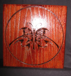 Original Holzschnitt Dekorplatte - "Schmetterling" - Bild 1 von 1