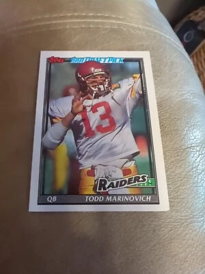 1991 Topps Draft Pick Todd Marinovich #83 Raiders - Image 1 of 2