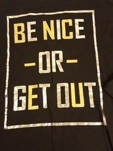 No Boundaries "Be Nice Or Get Out" Long sleeve long Shirt sleepwear XL, 16-18, - Picture 1 of 2