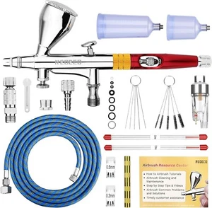 Multi-Purpose Airbrush Kit, Dual-Action Gravity Feed Air Brush Sets with Crown - Picture 1 of 6