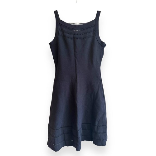 Kate Spade maglione cavo aperto canotta maglia vestito aderente e svasato nero taglia media