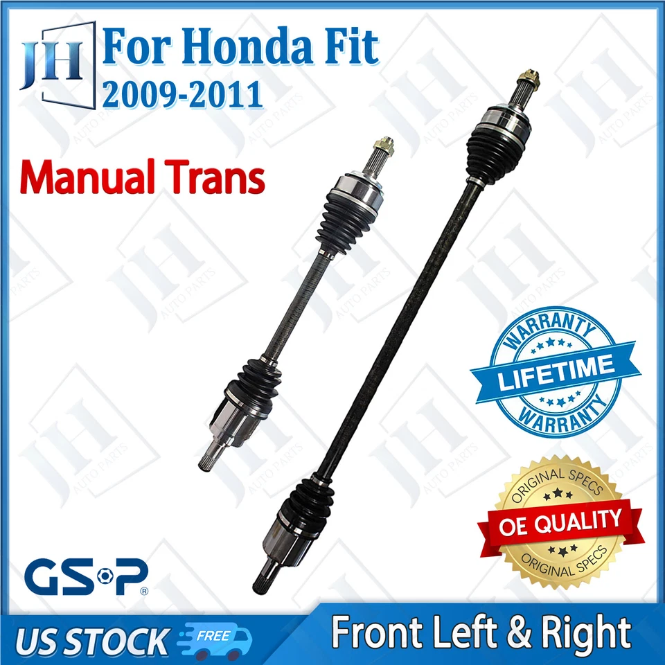 OE Front Pair Left Right CV Axle Shaft Set for 09 10 11 Honda Fit L4 1.5L Manual - Image 1 of 4
