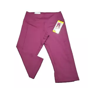 32 Degrees Cool Womens Pull On Active Capri Pants with Pockets Small Size Plum - Picture 1 of 9