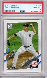 2021 TOPPS ZACK BRITTON #254 - PSA 10 - YANKEES - Picture 1 of 2