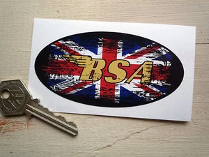 BSA UK GRAFFITI STYLE OVAL 100mm Retro classic motorcycle or helmet STICKER - Picture 1 of 1