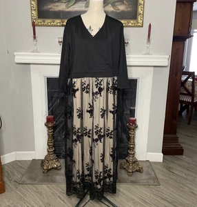 Vestido de lentejuelas negro y beige sin marca 3X SIN ETIQUETA DE TALLA - Imagen 1 de 7