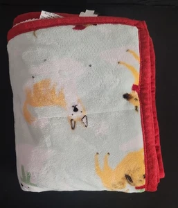 Cuddl Duds Sherpa Throw Blanket 50x60 Dog Lover Christmas Plush Cozy Soft - Picture 1 of 4