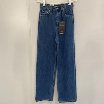 Calça jeans Levi’s alta solta cintura alta perna larga feminina tamanho 23 nova com etiquetas - Imagem 1 de 4