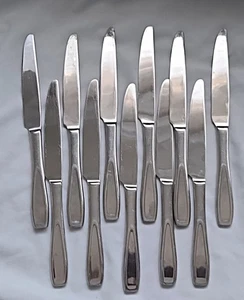 11 DINNER KNIVES by Mikasa: NATASHA Stainless Glossy Flatware 9 ½ inches - Picture 1 of 8