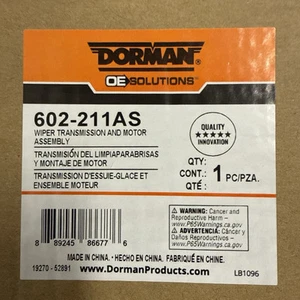 NEW DORMAN WIPER TRANSMISSION/MOTOR ASSEMBLY-#602-211AS FOR 2010-2017 GMC/CHEVY - Picture 1 of 2