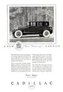 1924 Cadillac: Five Passenger Landau Vintage Print Ad - Bild 1 von 1