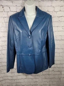 Pendelton blaue Damen-Lederjacke Größe Petite Med - Bild 1 von 8