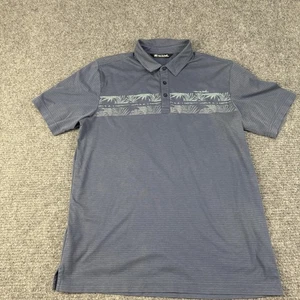 TravisMathew Poloshirt Herren Large blau Palmenstreifen Golf Performance Stretch - Bild 1 von 10