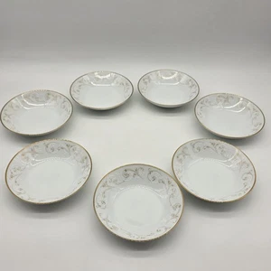 Set of 7 NORITAKE DUETTO 6610 Berry Or Fruit Bowls 5 1/2” Japan  - Picture 1 of 8