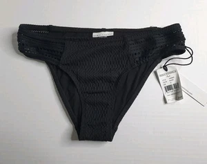 Robin Piccone Perla Crochet Hipster Bikini Black Bottom NWT's Size Medium M - Picture 1 of 8