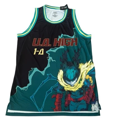 Camiseta de basquete Hot Topic My Hero Academia U.A.High Class 1-A Deku tamanho XL - Imagem 1 de 4