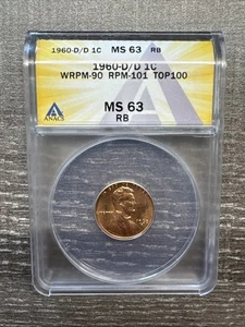 1960-D Small Date D/D MS63 Red Brown Lincoln Cent Top 100 RPM-101, WRPM-90 - Picture 1 of 6