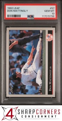 1992 LEAF #57 DON MATTINGLY YANKEES PSA 10 - Image 1 of 3