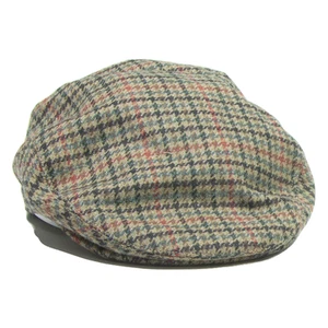 NAGY Mens Flat Cap Brown Wool Check M - Picture 1 of 8
